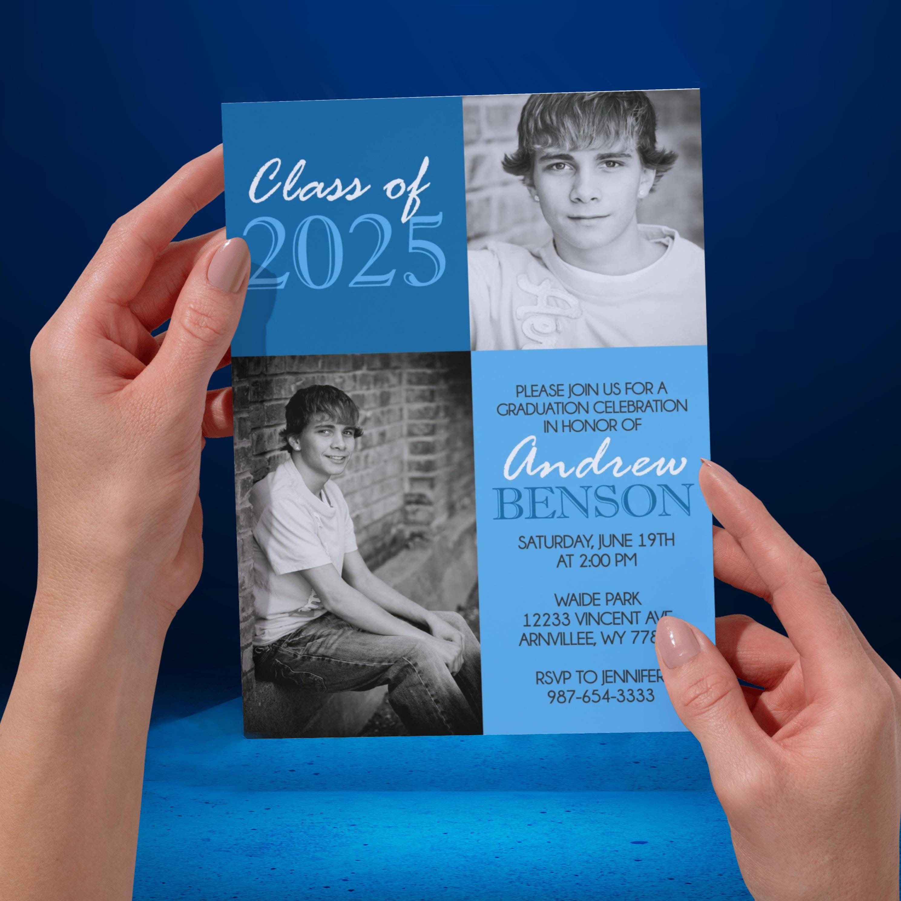 Graduation Photo Invitation | EDITABLE INSTANT DOWNLOAD | Any Color ...