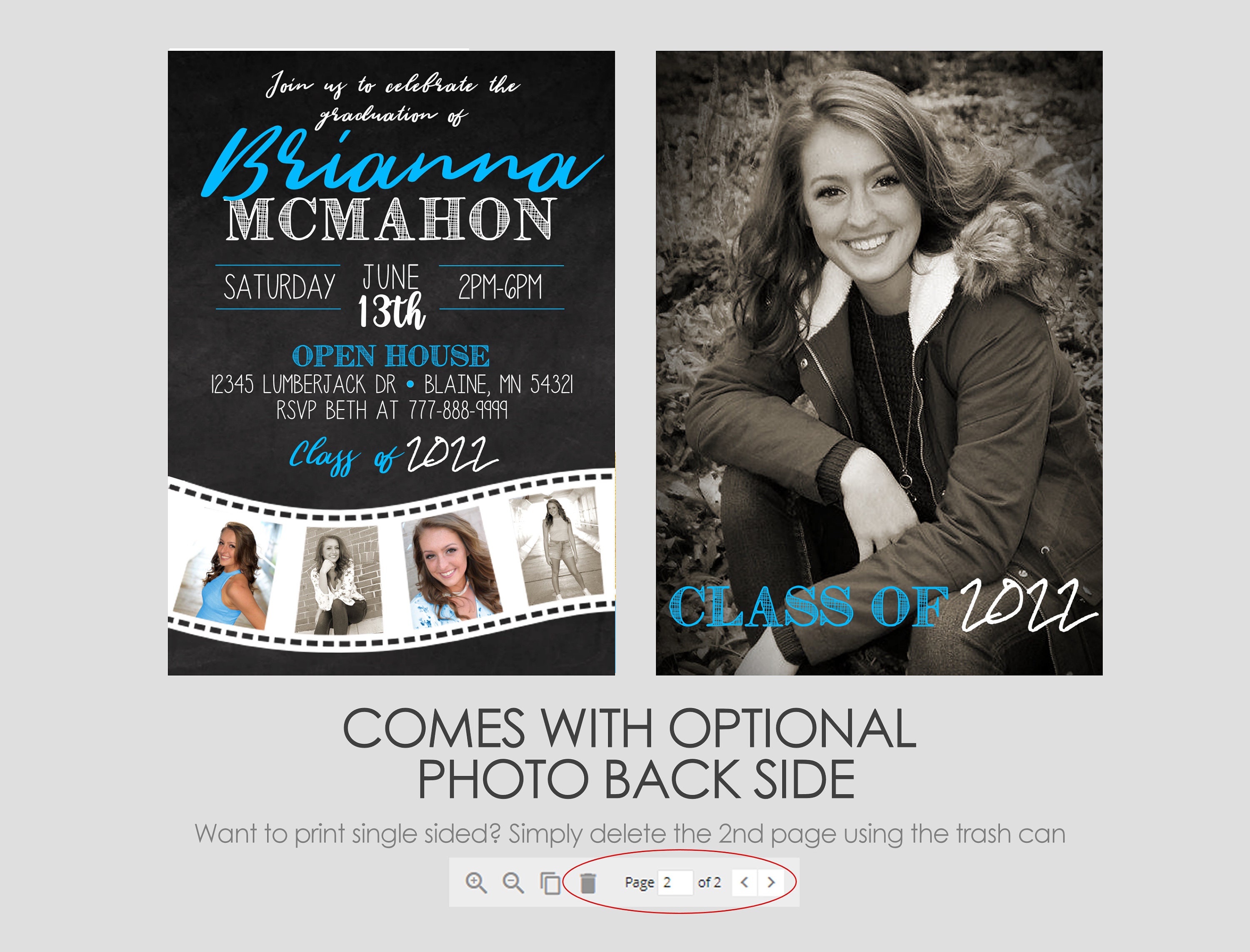 Graduation Photo Invitation EDITABLE INSTANT DOWNLOAD - Etsy