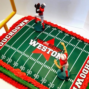 AILEXI Happy Birthday Football Cake Toppers (10 Count) - Foam & Wire Decorations - View #2