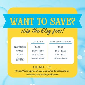 Rubber Duck Baby Shower Welcome Sign (Editable Digital Download) - Duckie Welcome, Ducky Baby Shower image 3