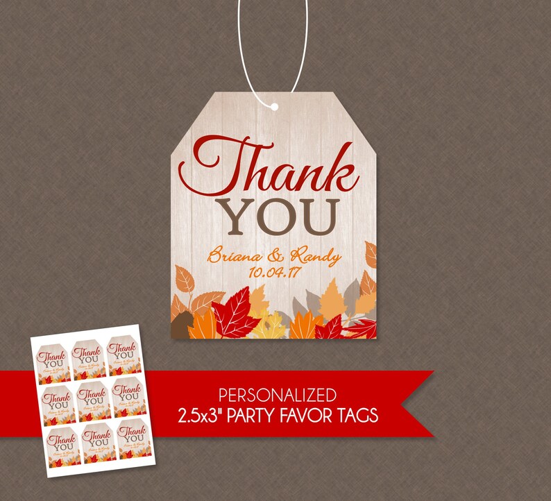 Fall Bridal Shower Favor Tag Fall Favor Tag Personalized Etsy