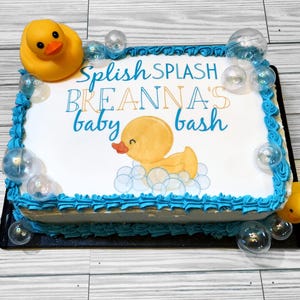 Edible Rubber Duck Baby Shower Personalized Cake Topper Sugar Sheet - Duck Baby Shower, Rubber Ducky, Duck Cake Image, Boy or Girl Duck