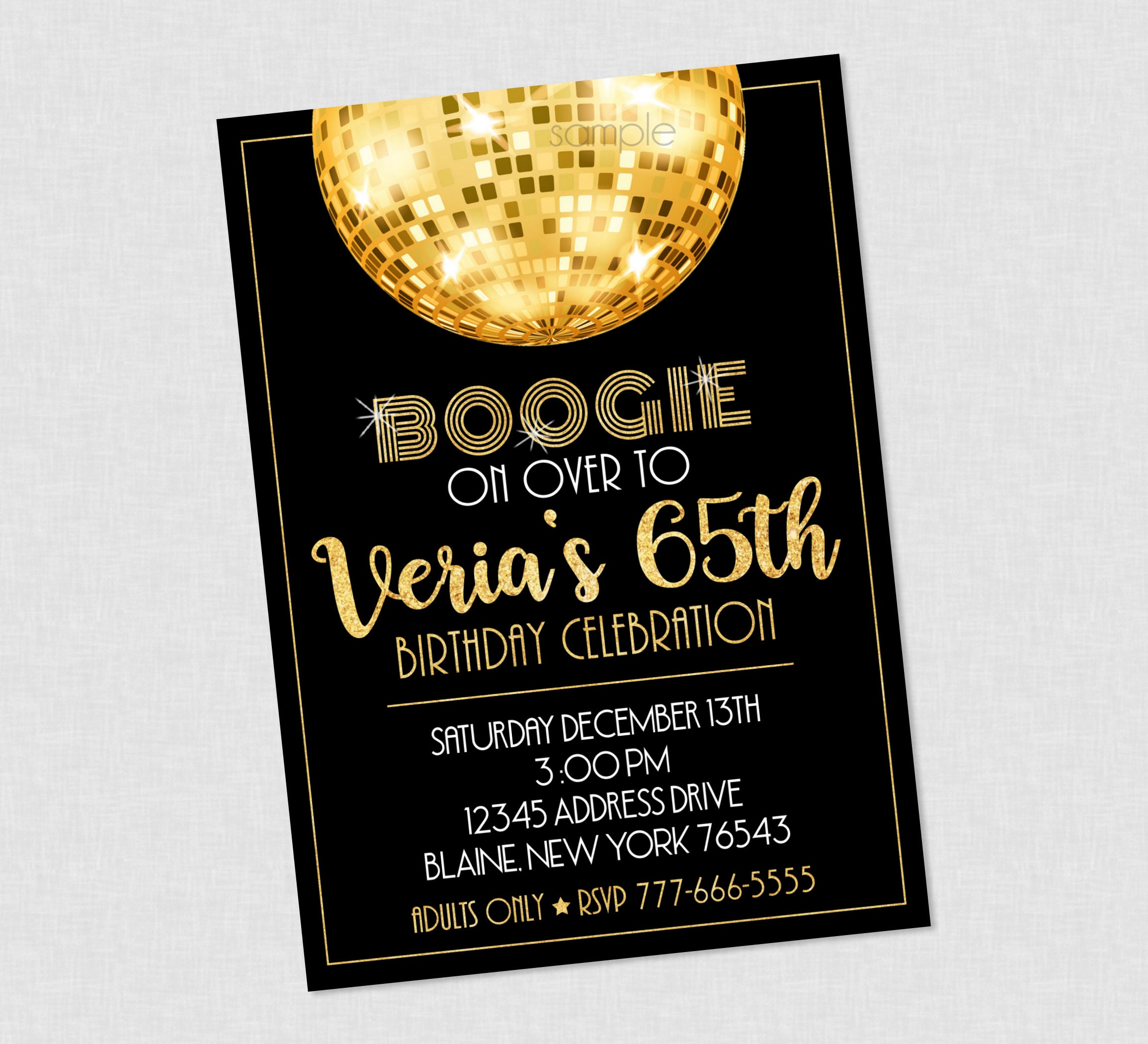 Disco Birthday Invitation Disco Ball Party Invites Disco Etsy Australia