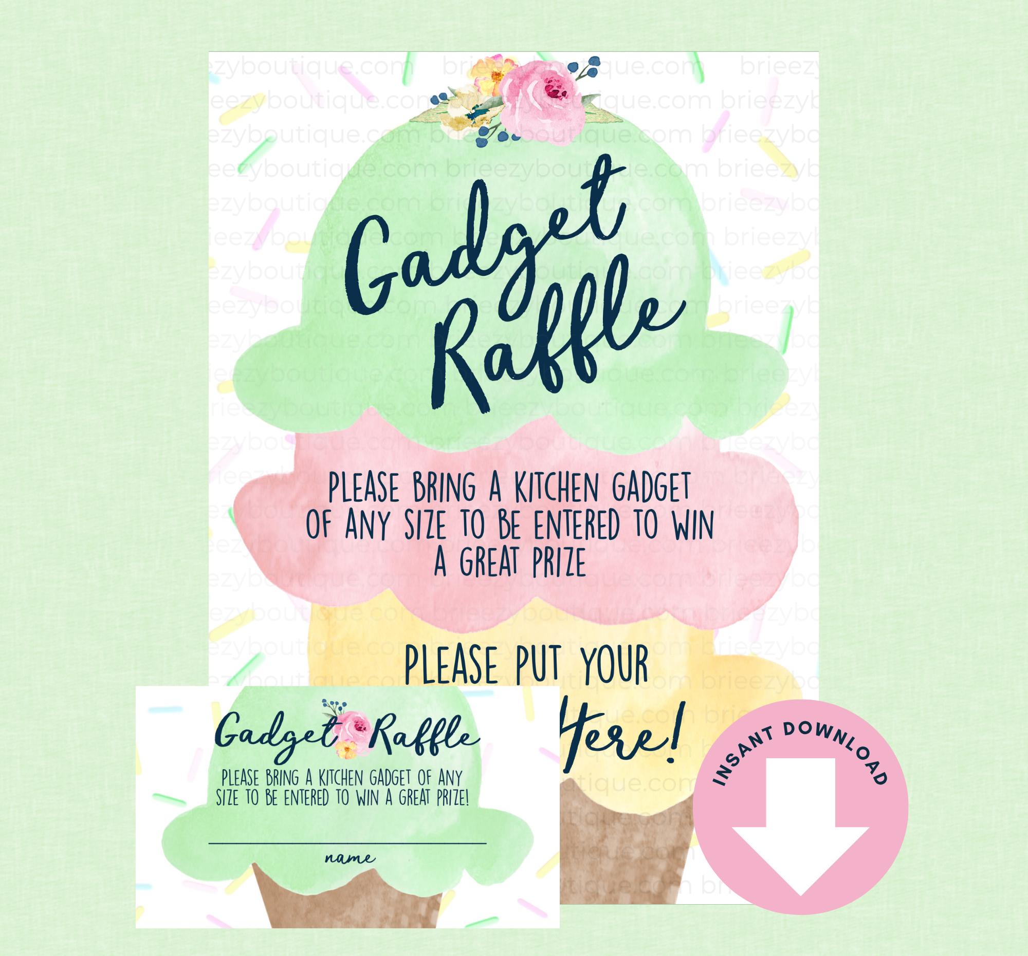 Kitchen Raffle Ice Cream Kitchen Gadget Raffle Game (digital Download) - Ice Cream ...