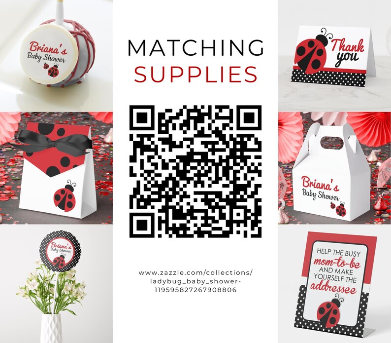 Ladybug Guess Baby's Birthday Shower Game - EDITABLE INSTANT DOWNLOAD - Ladybug Baby Shower Games, Lady Bug, Little Lady image 4