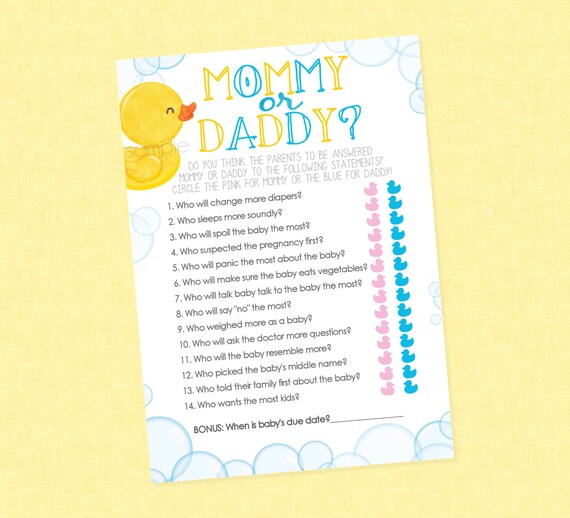 Party Mummy Or Daddy - Gioco Per Baby Shower A Tema Orsacchiotto, 40 Giocatori, Prodotto In UK