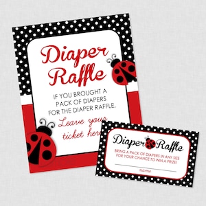 Estrazione a sorte di pannolini per baby shower Ladybug - DOWNLOAD IMMEDIATO - Inserto per l'estrazione a sorte di pannolini, Estrazione a sorte di pannolini Ladybug, Baby Shower Lady Bug, Little Lady
