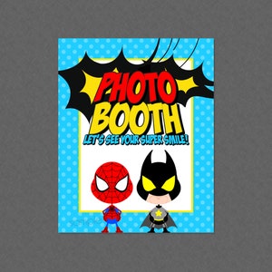 Superhero Photo Booth Party Sign - INSTANT DOWNLOAD - Superhero Baby Shower, Superhero Party Signs, Superhero Photo Booth Sign, Super Hero