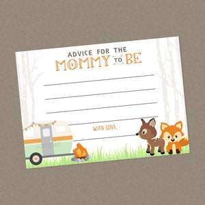 Consigli per camperisti in campagna per future mamme: biglietti stampabili - DOWNLOAD IMMEDIATO - Biglietti di consigli, camper, baby shower, piccolo camper