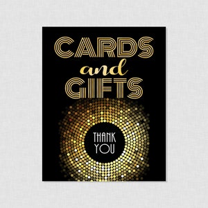 Enseigne de fête disco pour cartes et cadeaux - TÉLÉCHARGEMENT IMMÉDIAT - discothèque pour adultes, fête d'anniversaire disco, carte de visite, enseigne cadeau, années 60, 70, or, paillettes