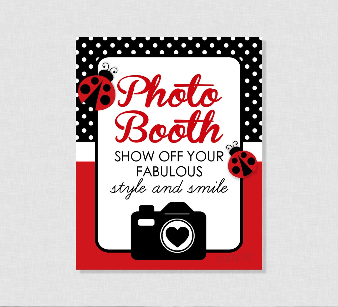 Ladybug Photo Booth Party Sign - INSTANT DOWNLOAD - Ladybug Baby Shower ...