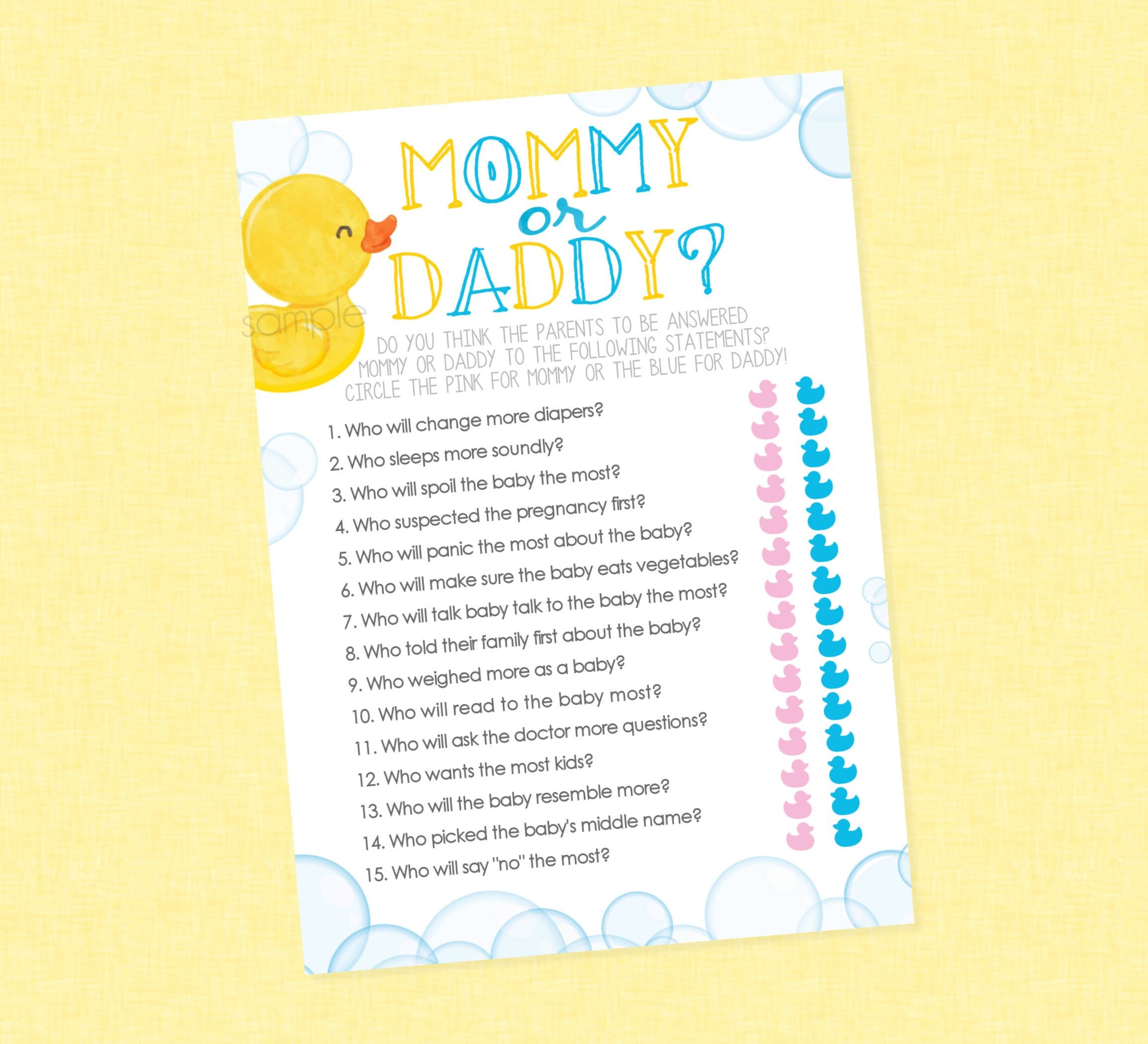 Classic Winnie the Pooh Baby Shower Games/ Name or Guess That Baby