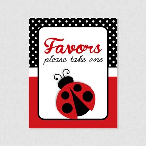 Ladybug Favor Party Sign - INSTANT DOWNLOAD - Ladybug Baby Shower, Ladybug Party Signs, Ladybug Birthday, Ladybug Favor Sign