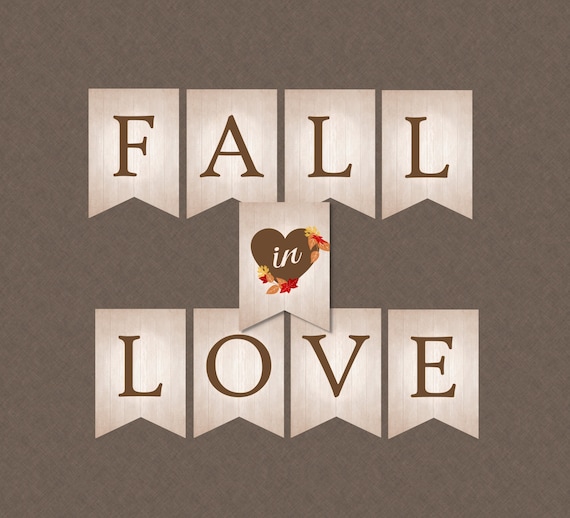 Printable Fall in Love Banner