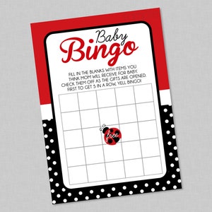Ladybug Baby Shower Bingo - INSTANT DOWNLOAD - Ladybug Shower Games ...