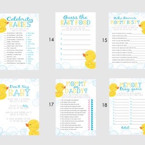 Rubber Duck Baby Shower Games PICK ANY 5 30 Games to Choose From Ducky, Rubber Duck Baby Shower, Game Pack, Duckie image 5