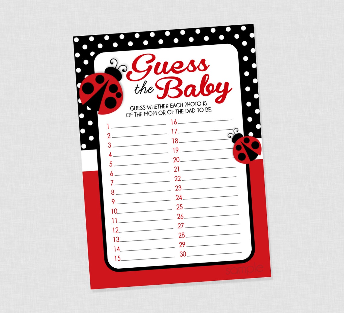 Ladybug Guess the Baby Shower Game - INSTANT DOWNLOAD - Ladybug Baby ...