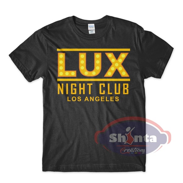 Lux boîte de nuit Shirt Lux Night Club Los Angeles T-shirt Or