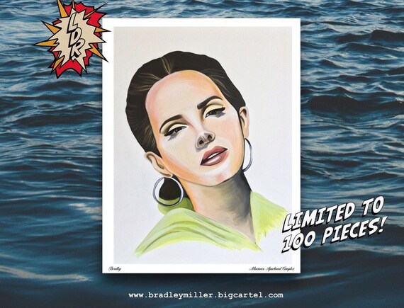 Lana Del Rey Limited Edition Poster Print Of Original Artwork Etsy