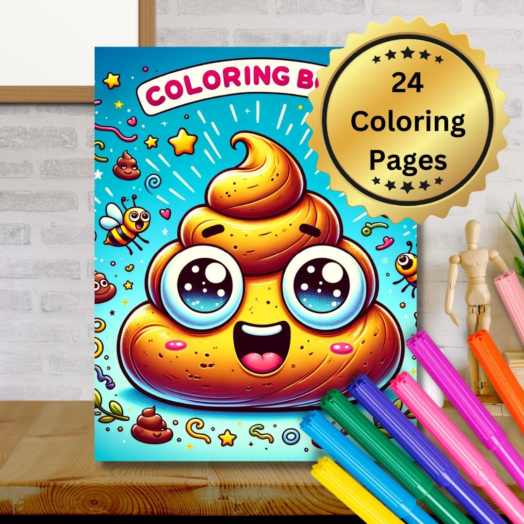 Poop Coloring Book, Coloring, Book, Adult Coloring Book, Coloring Book ...