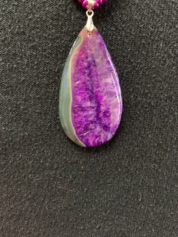 Purple and green necklace online