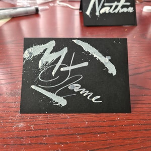 A6 Black Card Splatter Lettering