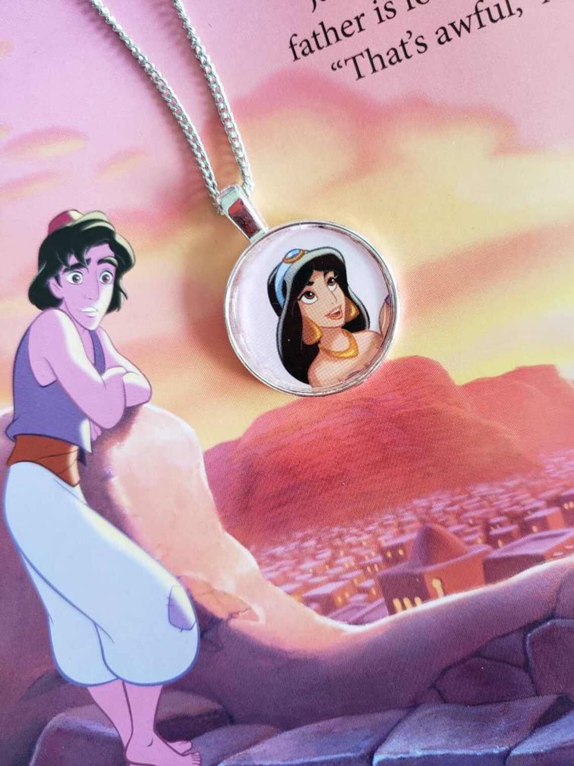 Princess Jasmine charm necklace | Etsy