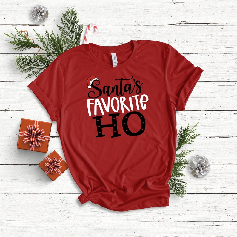 Etsy Uk Christmas T Shirts Santas Favorite Ho t-shirt Christmas Shirt Funny Women's | Etsy