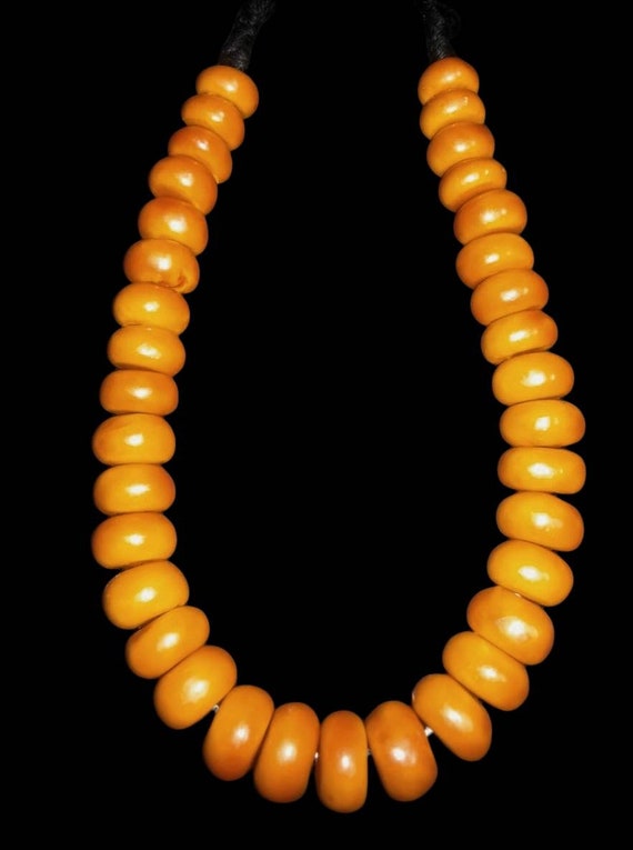 Vintage Necklace Moroccan Berber Handcrafted Resin yellow Amber Copal Beaded 60s Vintage Necklace Moroccan Berber Handcrafted Resin yellow Amber Copal Beaded 60s