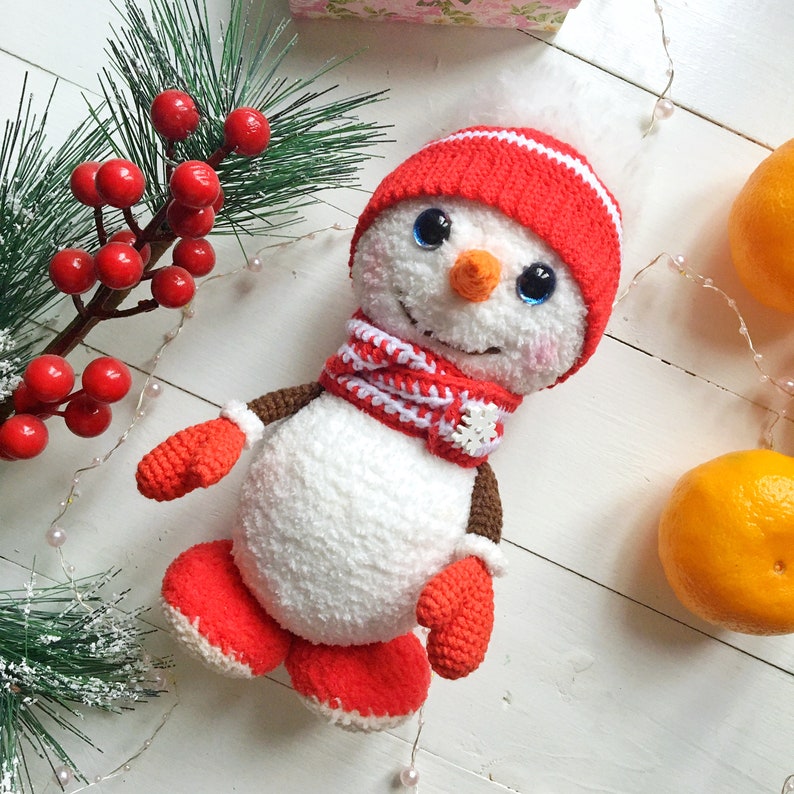 Crochet Pattern snowman. Plush snowman tutorial. Etsy