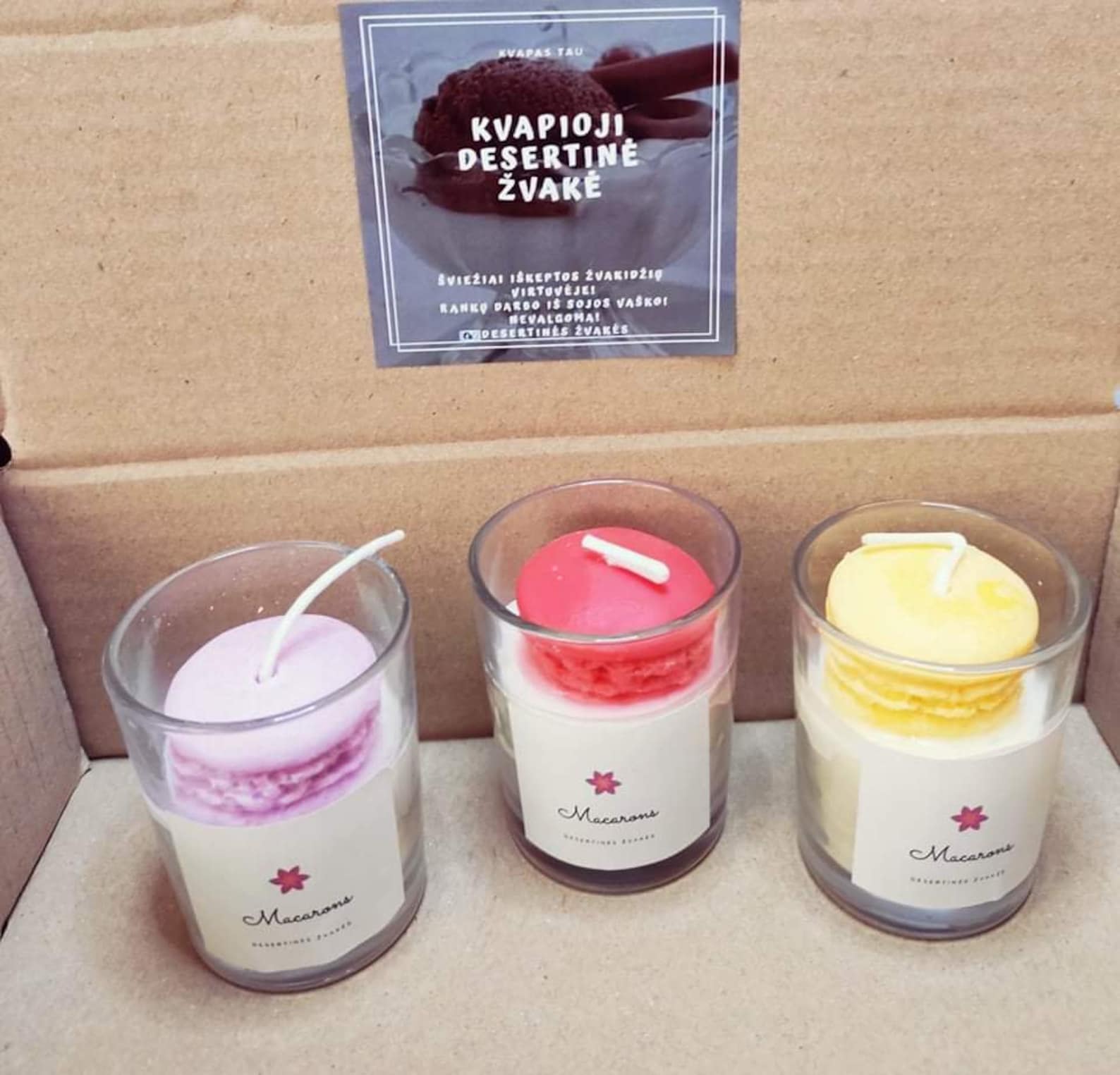 ICE Cream Scoop Macaroon Candle 100 Soy Wax Hand Poured Etsy