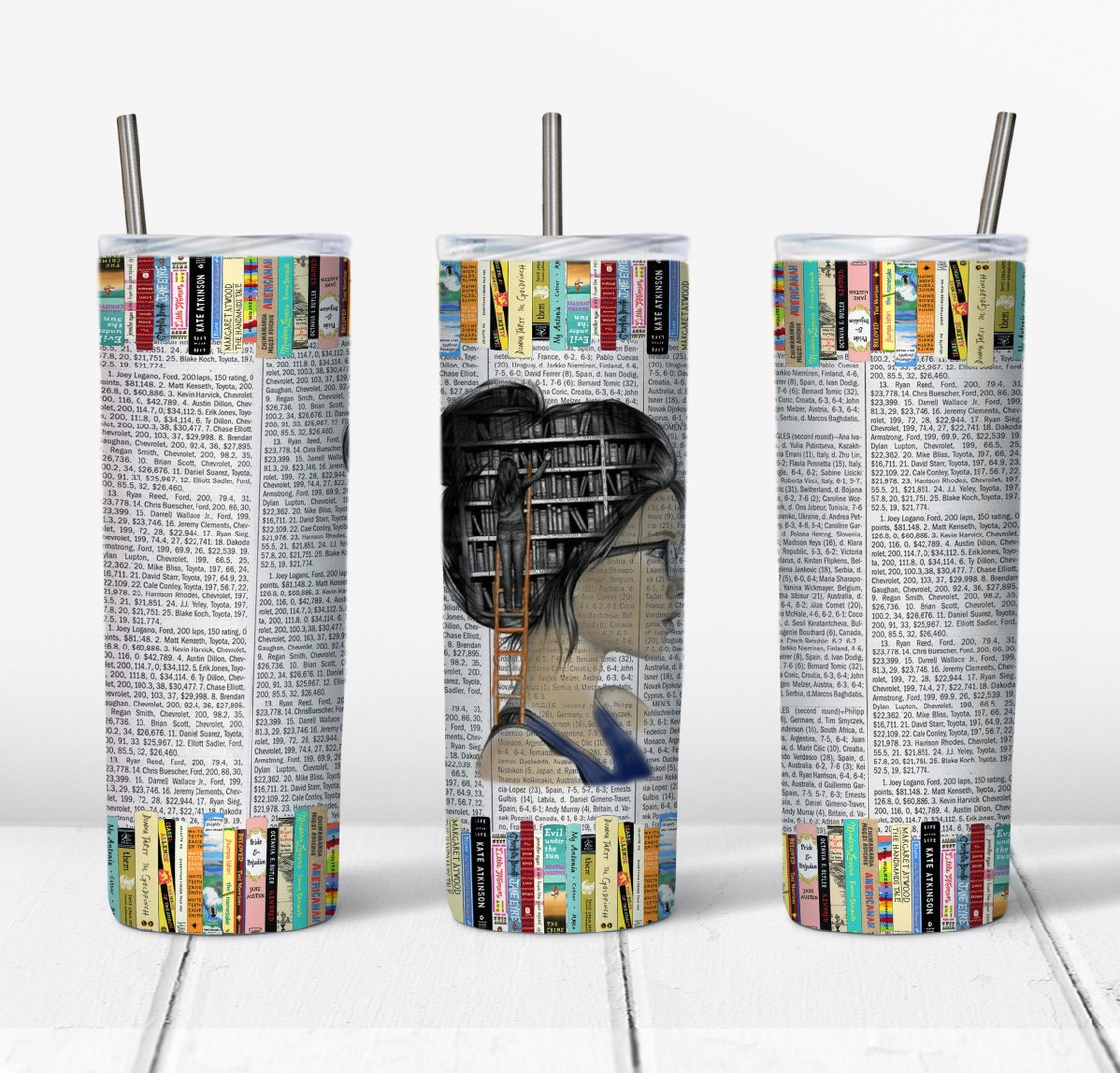 Custom tumbler books reading tumbler gift present Etsy