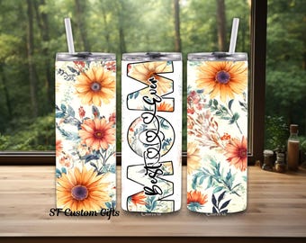Best Mom Ever 20 oz Tumbler - Floral Insulated Travel Mug with Lid & Straw - Perfect Gift for Mom