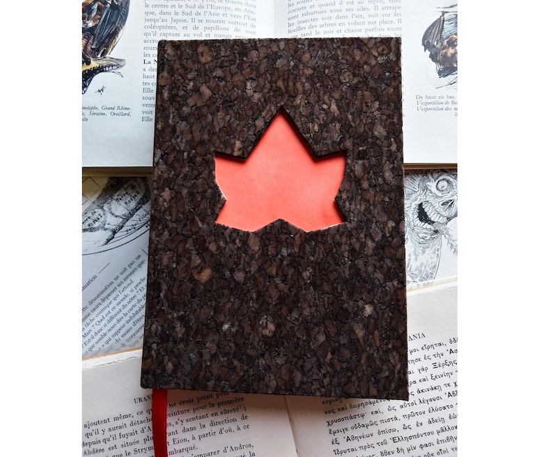 Cork notebook with ivy shape - A6, 200 pages