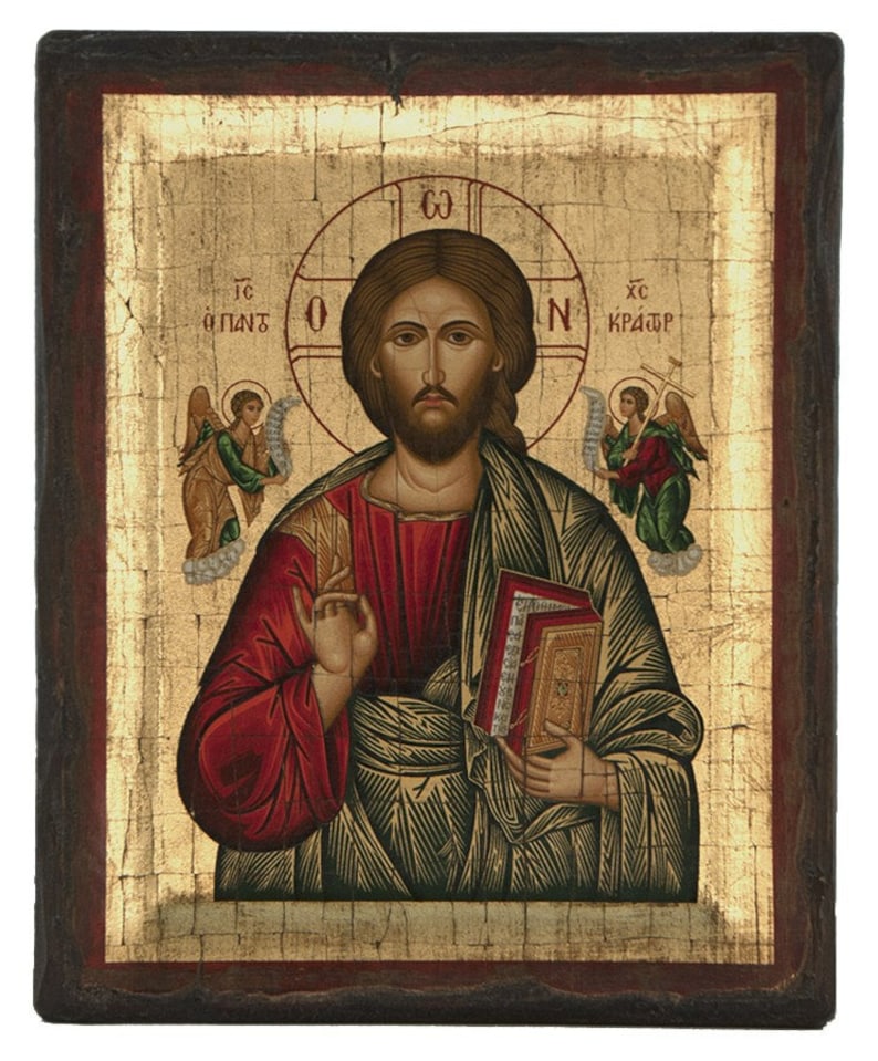 Orthodox Icon Jesus Christ Pantocrator 29x23 Cm. Old Looking Etsy