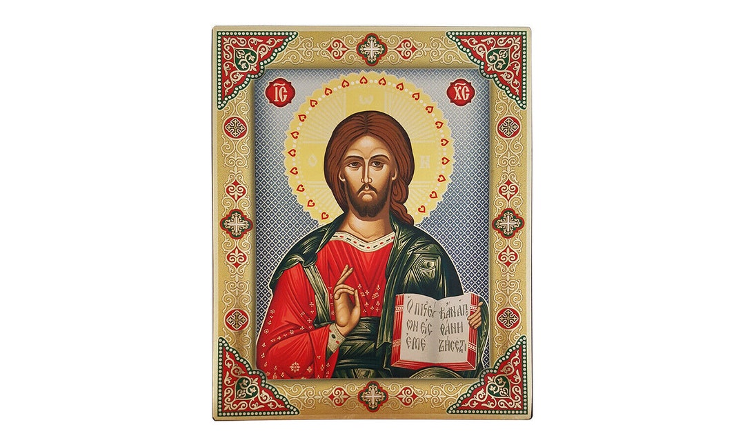 Icône Triptyque Chrétien – Mère De Dieu De Kazan, Jésus-Christ Et Ange Gardien