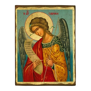 Orthodox Icon Archangel Gabriel 26x20 Cm. Old Looking | Etsy