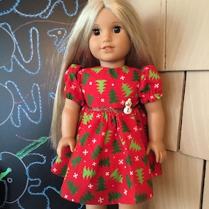 Weihnachtskleid für 18 zoll Puppe