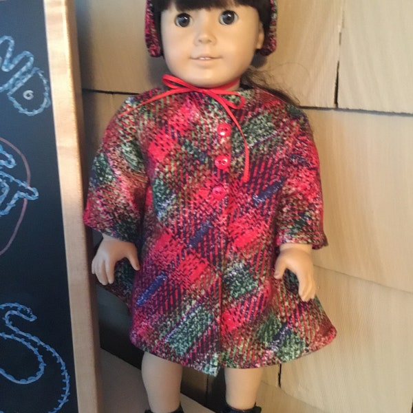 18 inch doll coat and hat set