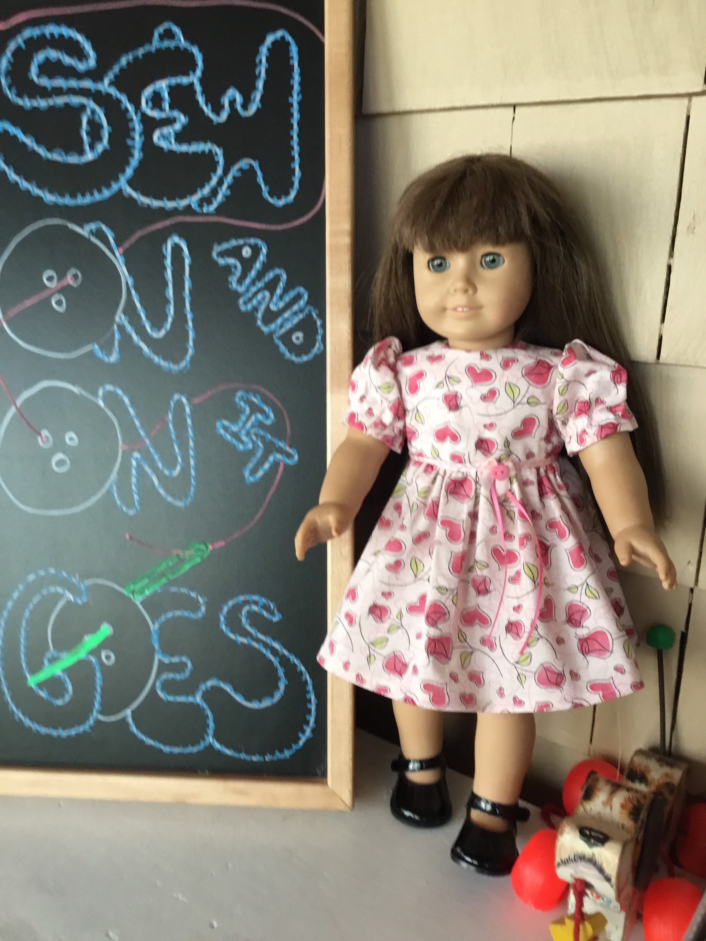 18 inch doll Valentine’s dress