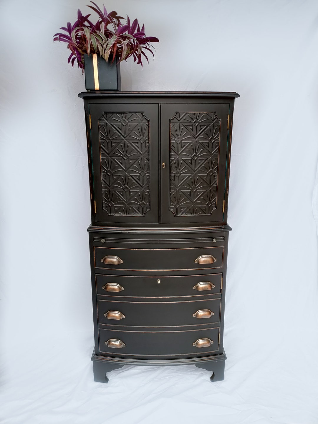 Antique Drinks Finished in Black With Gold and Teal Etsy UK