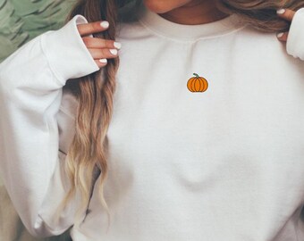 Pumpkin embroidered sweatshirt Clearance