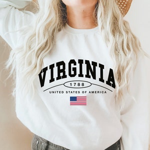 Virginia Sweatshirt, Virginia Crewneck, Virginia Shirt for Women, Virginia Sweater, Virginia Shirts, Virginia Gifts