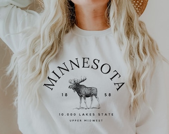 Minnesota Sweatshirt, Minnesota Crewneck, Minnesota Gifts for Women, Minnesota Sweatshirt Women, Minnesota Shirt