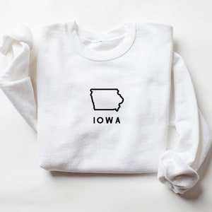 Embroidered Iowa Sweatshirt,  Iowa Crewneck, Iowa Gifts for Women, Iowa Sweater, Iowa Moving Gift, Iowa Shirts