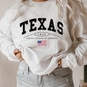 Texas Sweatshirt, Texas Sweatshirt Vintage, Texas Crewneck, Texas Shirt for Women, Texas Gifts for Women, Texas Souvenir