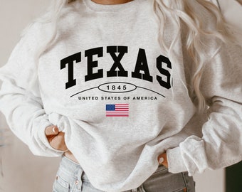 Texas Sweatshirt, Texas Sweatshirt Vintage Style, Texas Crewneck, Texas Shirts, Texas Sweater, Texas Gifts for Women, Texas Moving Gift
