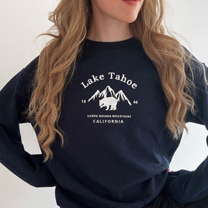 Embroidered Lake Tahoe Sweatshirt, Lake Tahoe Crewneck, Lake Tahoe Gifts, Lake Tahoe Vintage Sweatshirt Style, Lake Tahoe Shirts for Women