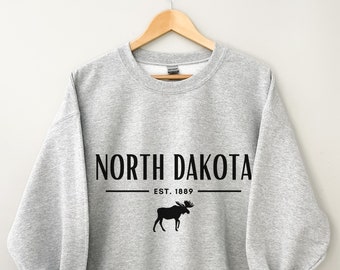 North Dakota Sweatshirt, North Dakota Crewneck, North Dakota Shirt, North Dakota Gifts, North Dakota Shirt Women