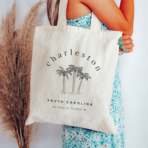 Charleston Tote Bag, Charleston Gifts, Charleston Bridesmaid Gift, Charleston Girls Trip, Charleston Bachelorette, Charleston Beach Bag